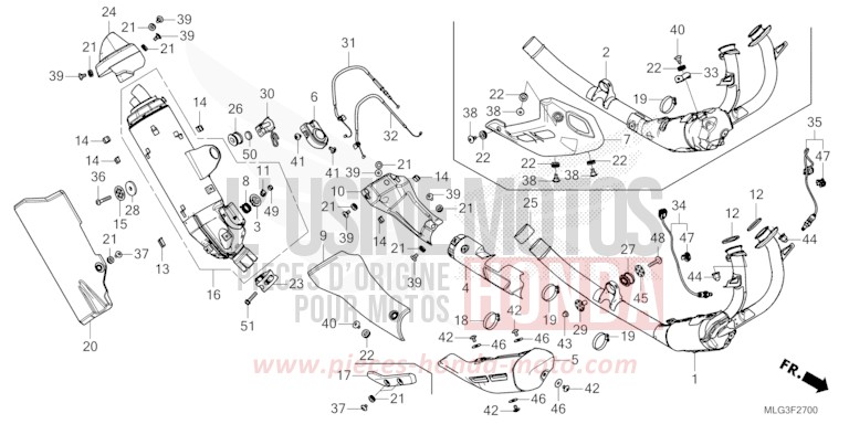 SILENCIEUX D'ECHAPPEMENT de Africa Twin DCT PEARL GLARE WHITE (NHB53H) 2022